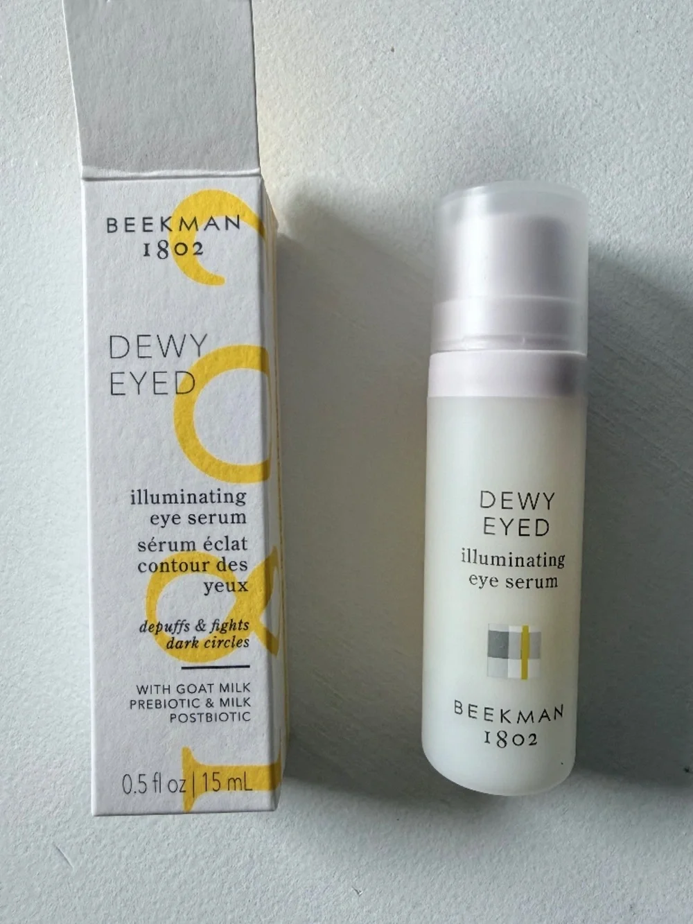 New BEEKMAN 1802 Dewy Eyed Illuminating & Depuffing Eye Serum 0.5oz